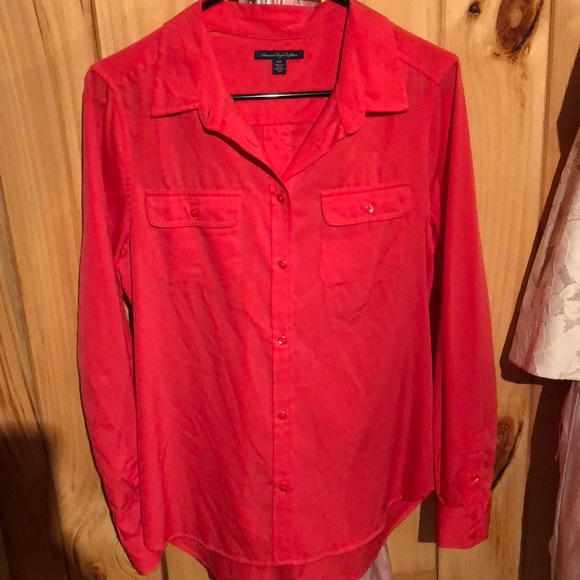 American Eagle Outfitters Tops - Soft, thin, red/orange button up